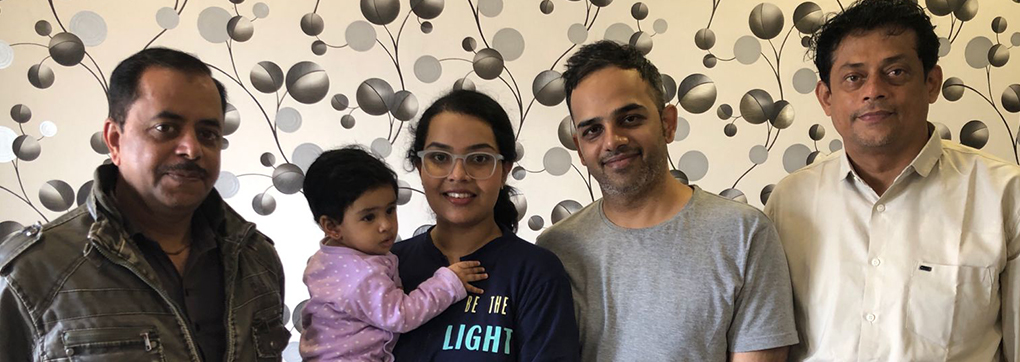 A happy family after using mySunar's ear piercing service.