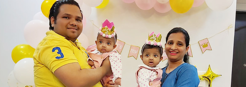 A happy family after using mySunar's ear piercing service.