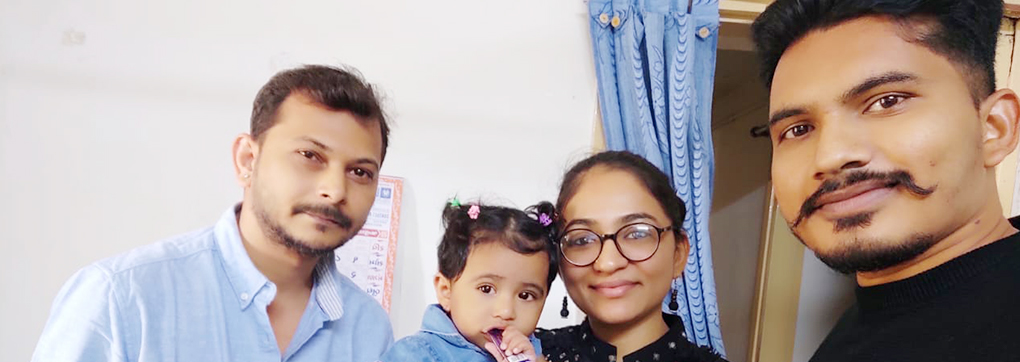 A happy family after using mySunar's ear piercing service.